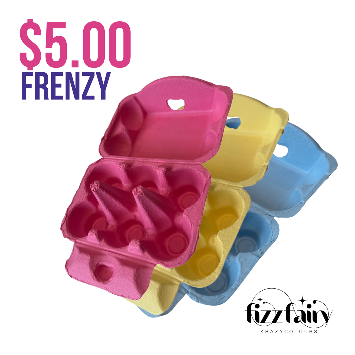 Assorted Colour Egg Cartons - 3 Pack