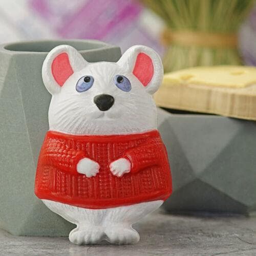 Mouse with Sweater Plastic Hand Mold
