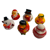 Toy Embeds - Set of 6 Assorted Rubber Ducks (Christmas)