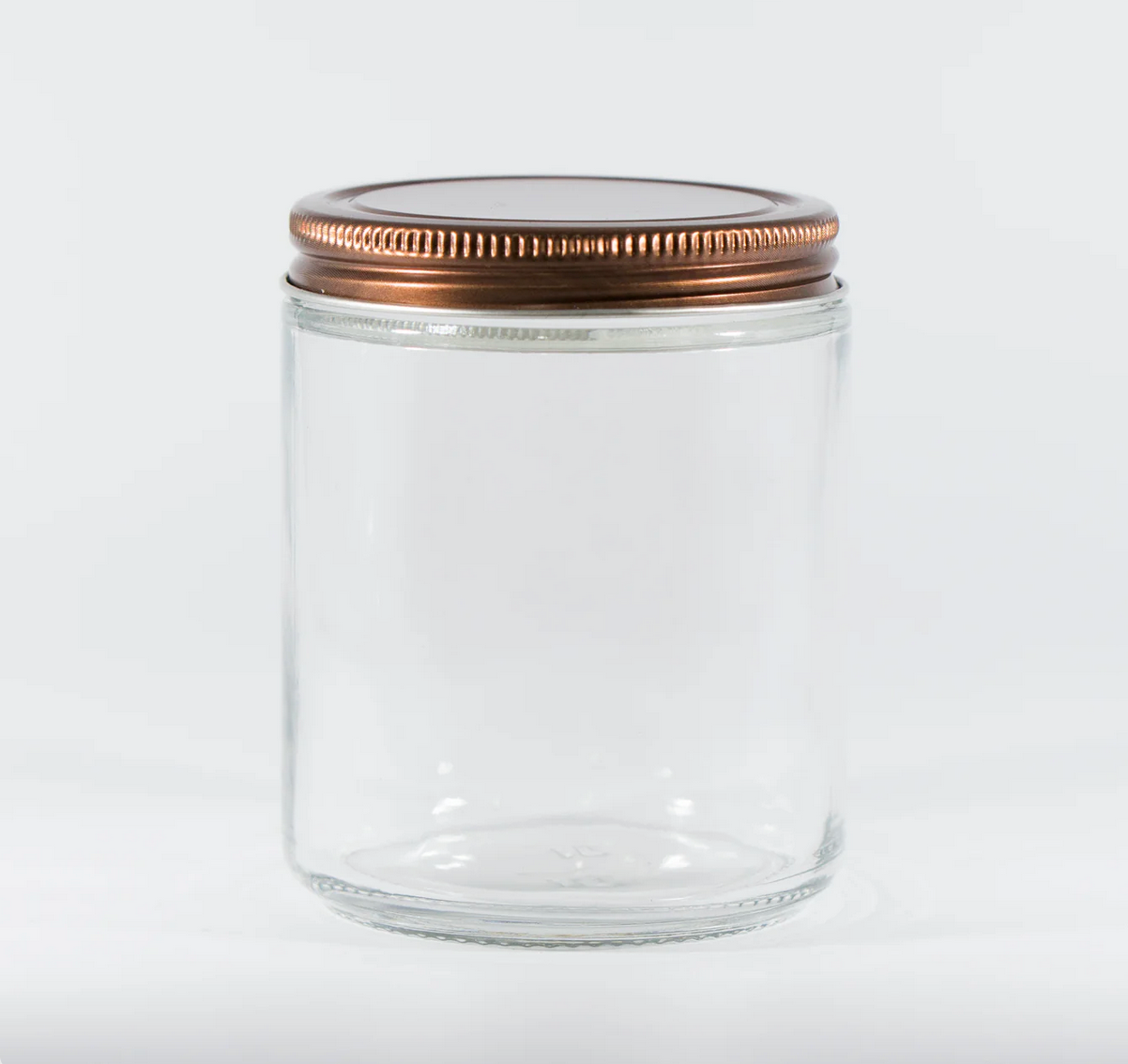 8oz Clear Glass Candle Jar with 70/400 Bronze/Copper Metal Lid