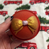 Christmas Ball with Bow Bath Bomb Mold 3 D Printed