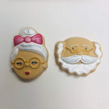 Mr & Mrs Clause Set Plastic Hand Mold